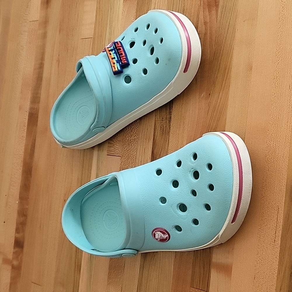 Crocs crocband, blue clogs. Kids 12-13